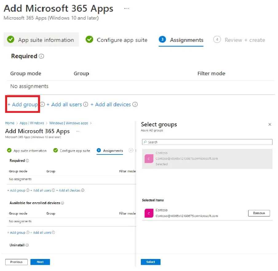 add microsoft 365 apps