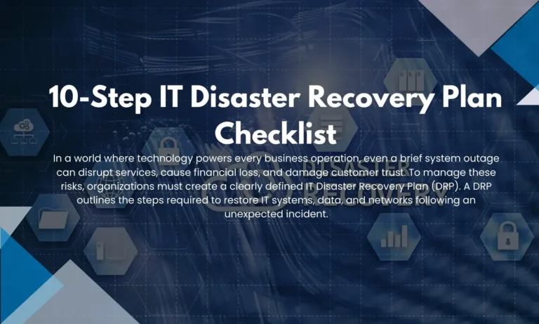 10-Step IT Disaster Recovery Plan Checklist